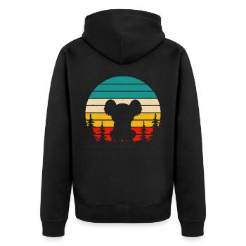 Koala - Unisex Premium Bio Zip Hoodie - Schwarz - Hinten - Nico (187cm)