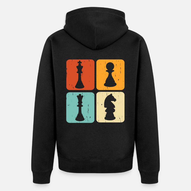 Échecs - Veste à capuche bio Premium Unisexe - noir