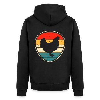Chickens Chicken - Unisex Premium Organic Zip Hoodie - black - Back - Nico (187cm)