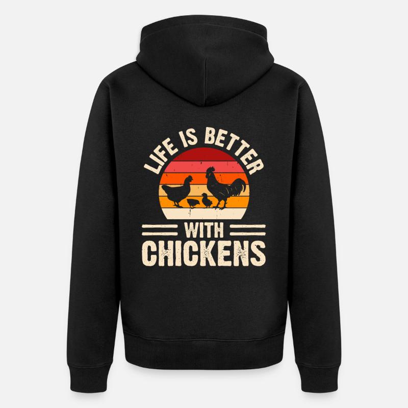 Poulets Poulet - Veste à capuche bio Premium Unisexe - noir