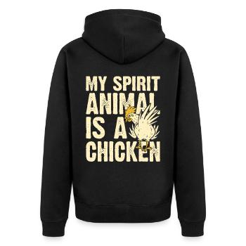 Chickens Chicken - Unisex Premium Organic Zip Hoodie - black - Back - Nico (187cm)