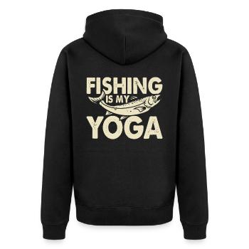 Anglers Fishing Fishing - Unisex Premium Organic Zip Hoodie - black - Back - Nico (187cm)