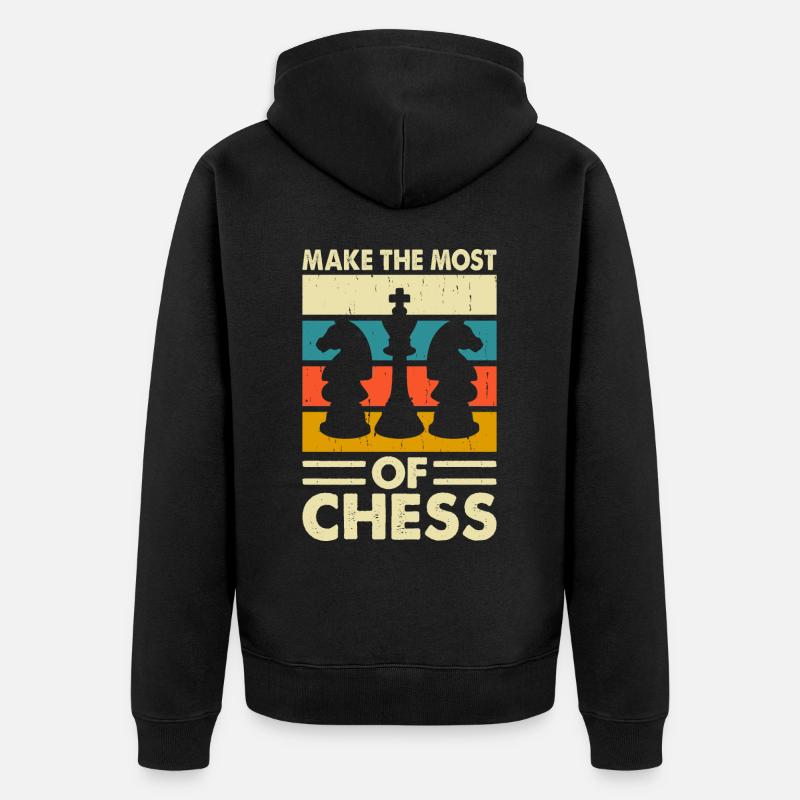 Échecs - Veste à capuche bio Premium Unisexe - noir