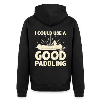 Kanu Kanut Kanutin Kanufahrer - Unisex Premium Bio Zip Hoodie - Schwarz - Hinten - Nico (187cm)