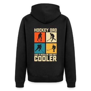 Hockey Eishockey Papa Vater Vatertag - Unisex Premium Organic Zip Hoodie - black - Back - Nico (187cm)