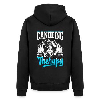 Kanu Kanut Kanutin Kanufahrer - Unisex Premium Bio Zip Hoodie - Schwarz - Hinten - Nico (187cm)