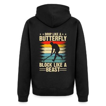 Field Hockey Hockey - Unisex Premium Organic Zip Hoodie - black - Back - Nico (187cm)