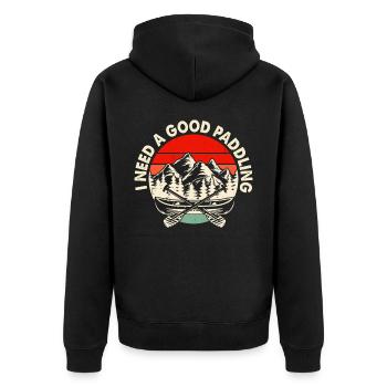 Kanu Kanut Kanutin Kanufahrer - Unisex Premium Bio Zip Hoodie - Schwarz - Hinten - Nico (187cm)