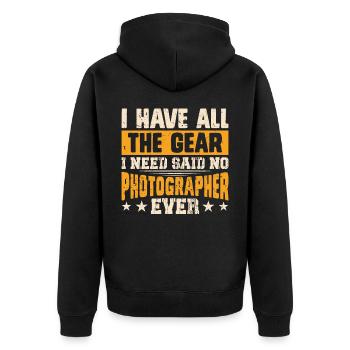 Photographer - Unisex Premium Organic Zip Hoodie - black - Back - Nico (187cm)