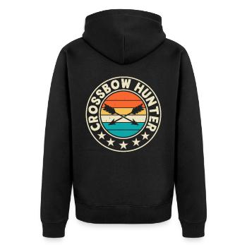 Crossbow Hunter - Unisex Premium Organic Zip Hoodie - black - Back - Nico (187cm)