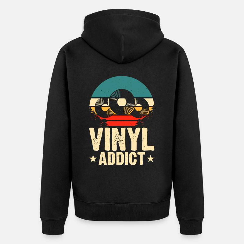 Accro au vinyle - Veste à capuche bio Premium Unisexe - noir