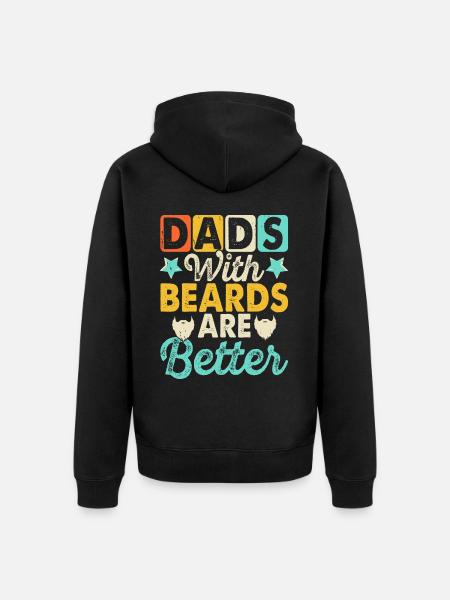 Daddy with a beard - Unisex Premium Organic Zip Hoodie - black