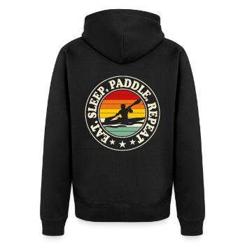 Kayak Kayaker Kayaker - Unisex Premium Organic Zip Hoodie - black - Back - Nico (187cm)