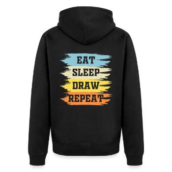 Artist - Unisex Premium Organic Zip Hoodie - black - Back - Nico (187cm)