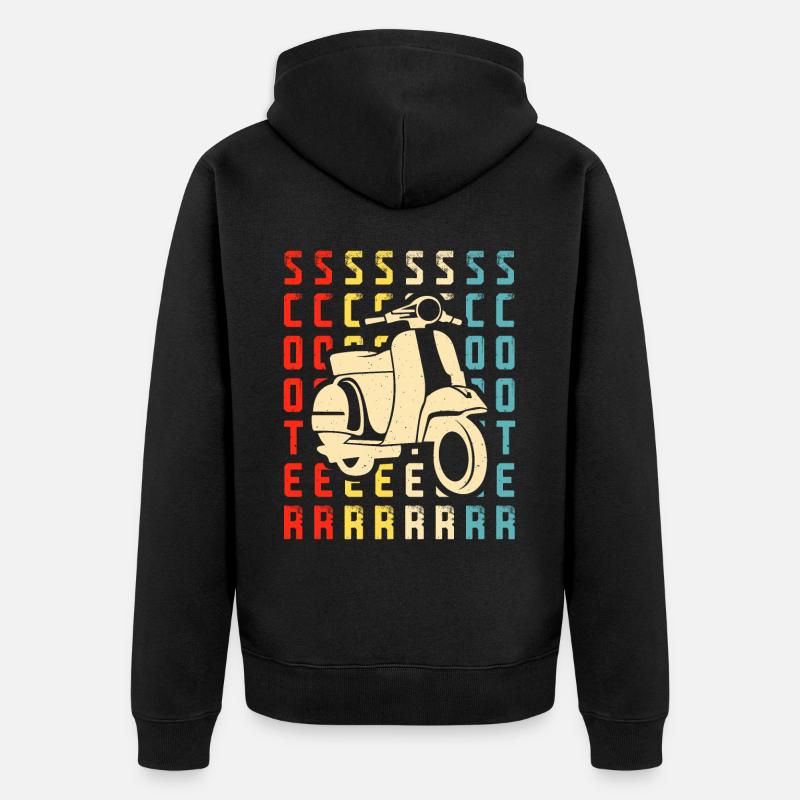 Roller Rollerfahrer Motorroller - Unisex Premium Bio Zip Hoodie - Schwarz