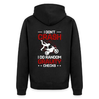Motocross - Unisex Premium Bio Zip Hoodie - Schwarz - Hinten - Nico (187cm)