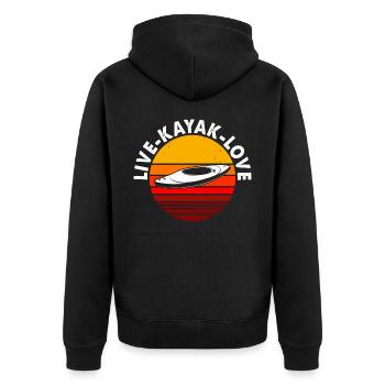 Kayak Kayaker Kayaker - Unisex Premium Organic Zip Hoodie - black - Back - Nico (187cm)