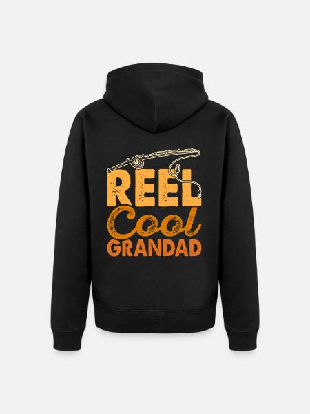 Opa Angler Angeln Fischen - Unisex Premium Bio Zip Hoodie - Schwarz