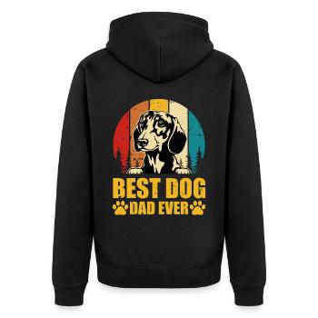 Dog Daddy Father Father's Day - Unisex Premium Organic Zip Hoodie - black - Back - Nico (187cm)