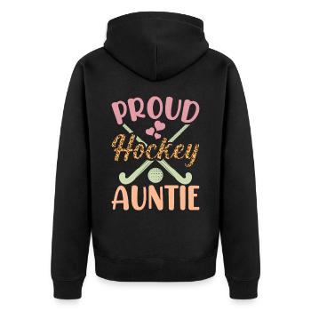 Tante de hockey - Veste à capuche bio Premium Unisexe - noir - Dos - Nico (187cm)