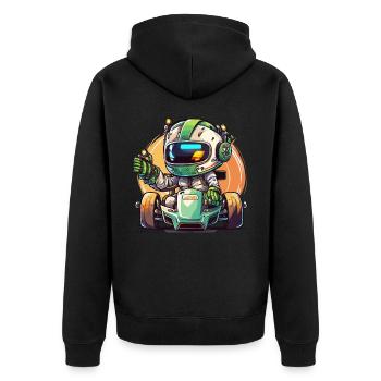 Racebot - Unisex Premium Organic Zip Hoodie - black - Back - Nico (187cm)