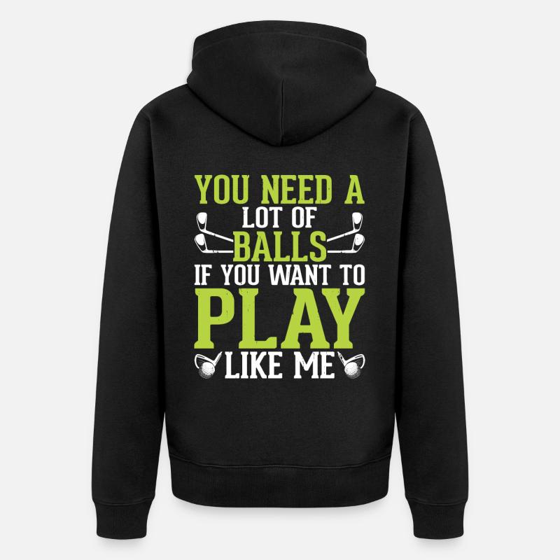 Golf Golfer - Unisex Premium Bio Zip Hoodie - Schwarz