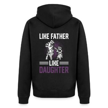 Motocross Père et fille - Veste à capuche bio Premium Unisexe - noir - Dos - Nico (187cm)