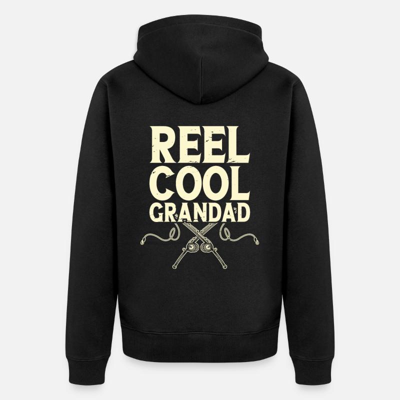 Grand-père pêcheur pêche pêche - Veste à capuche bio Premium Unisexe - noir