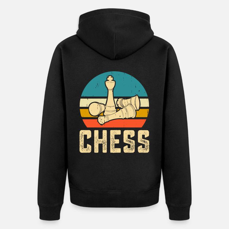 Schach - Unisex Premium Bio Zip Hoodie - Schwarz