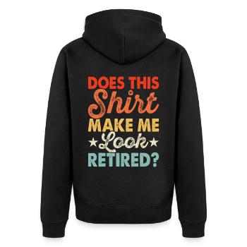 Pensioner pension - Unisex Premium Organic Zip Hoodie - black - Back - Nico (187cm)
