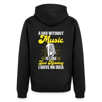 Singing Singer - Unisex Premium Organic Zip Hoodie - black - Back - Nico (187cm)