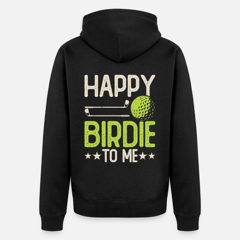 Golf Golfer - Unisex Premium Bio Zip Hoodie - Schwarz