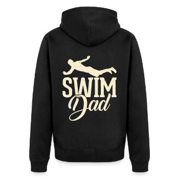 Nageur Natation Papa Papa Papa Papa - Veste à capuche bio Premium Unisexe - noir - Dos - Nico (187cm)