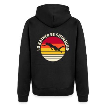 Swimming Float - Unisex Premium Organic Zip Hoodie - black - Back - Nico (187cm)