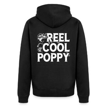 Angler Angeln Fischen Opa - Unisex Premium Bio Zip Hoodie - Schwarz - Hinten - Nico (187cm)