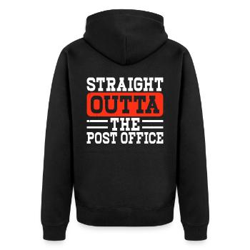Briefträger Postbote - Unisex Premium Bio Zip Hoodie - Schwarz - Hinten - Nico (187cm)