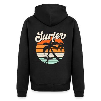 Surfeur - Veste à capuche bio Premium Unisexe - noir - Dos - Nico (187cm)