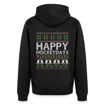 Hockey Moche Noël - Veste à capuche bio Premium Unisexe - noir - Dos - Nico (187cm)