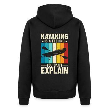 Kayak Kayaker Kayaker - Unisex Premium Organic Zip Hoodie - black - Back - Nico (187cm)
