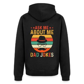 Papa Vater Vatertag - Unisex Premium Bio Zip Hoodie - Schwarz - Hinten - Nico (187cm)