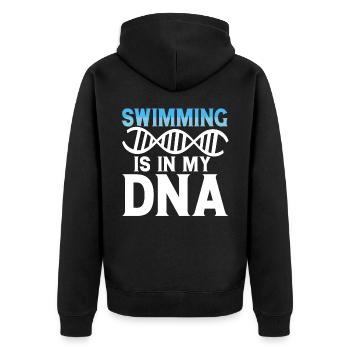 Swimming Float - Unisex Premium Organic Zip Hoodie - black - Back - Nico (187cm)