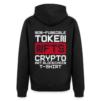 NFT - Unisex Premium Bio Zip Hoodie - Schwarz - Hinten - Nico (187cm)