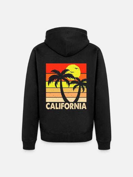 California - Unisex Premium Organic Zip Hoodie - black