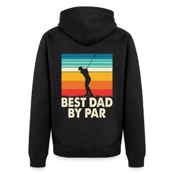 Golf Papa Vater - Unisex Premium Bio Zip Hoodie - Schwarz - Hinten - Nico (187cm)