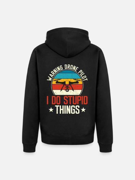 Drone - Unisex Premium Organic Zip Hoodie - black