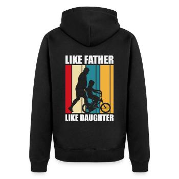 Vater Und Tochter - Unisex Premium Bio Zip Hoodie - Schwarz - Hinten - Nico (187cm)