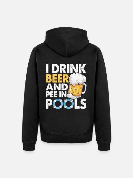 Swimming Float Beer Pool - Unisex Premium Organic Zip Hoodie - black