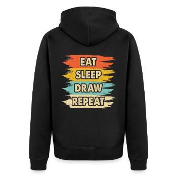 Drawing Painting - Unisex Premium Organic Zip Hoodie - black - Back - Nico (187cm)