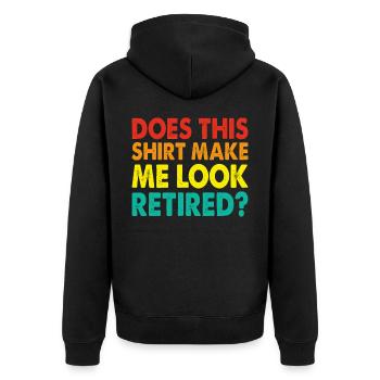Pensioner pension - Unisex Premium Organic Zip Hoodie - black - Back - Nico (187cm)