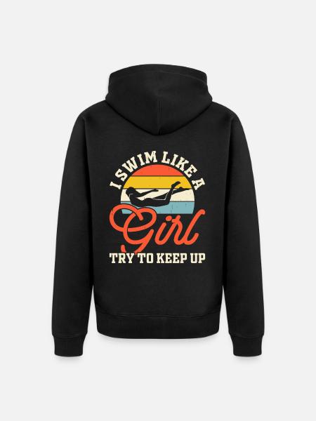 Swimming Float - Unisex Premium Organic Zip Hoodie - black